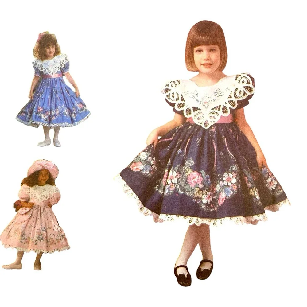 VTG 1995 Simplicity Sewing Pattern Childs Circle Dress Hat & Purse Sz 5-8 #9976